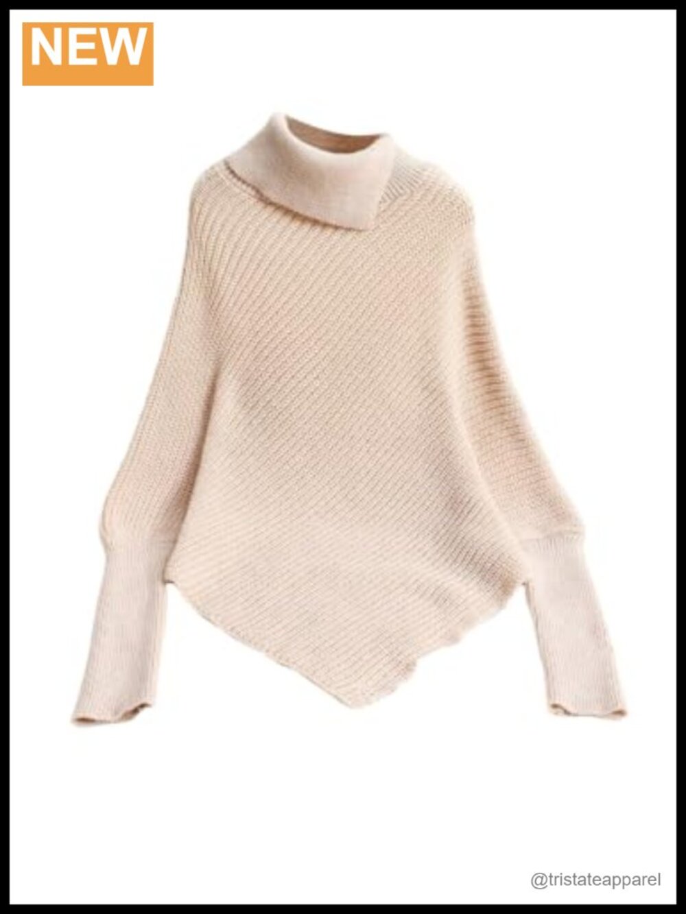 Women's Turtleneck Oversized Chunky Sweater Dolman Sleeve Loose Knit Pullover